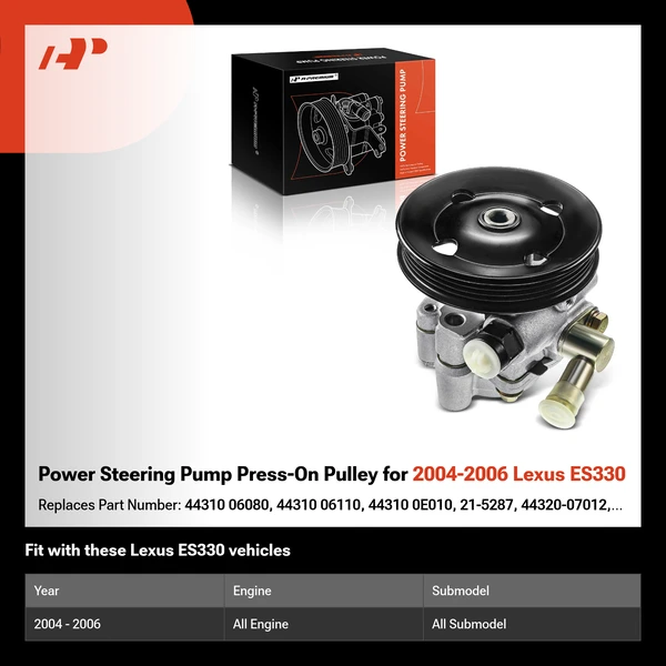 Power Steering Pump Press-On Pulley for 2004-2006 Lexus ES330