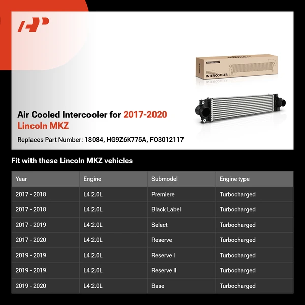 Air Cooled Intercooler for 2017-2020 Lincoln MKZ
