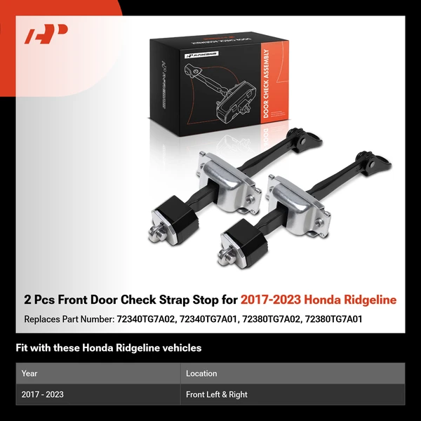 2 Pcs Front Door Check Strap Stop for 2017-2023 Honda Ridgeline