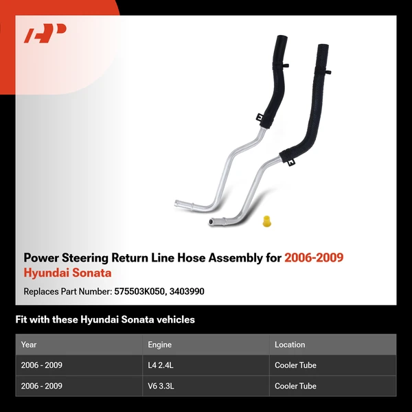 Power Steering Return Line Hose Assembly for 2006-2009 Hyundai Sonata