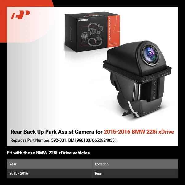 Rear Back Up Park Assist Camera for 2015-2016 BMW 228i xDrive