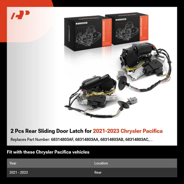 2 Pcs Rear Sliding Door Latch for 2021-2023 Chrysler Pacifica