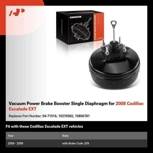 Vacuum Power Brake Booster Single Diaphragm for 2008 Cadillac Escalade EXT