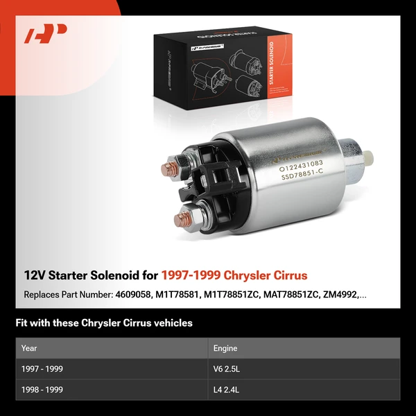 12V Starter Solenoid for 1997-1999 Chrysler Cirrus