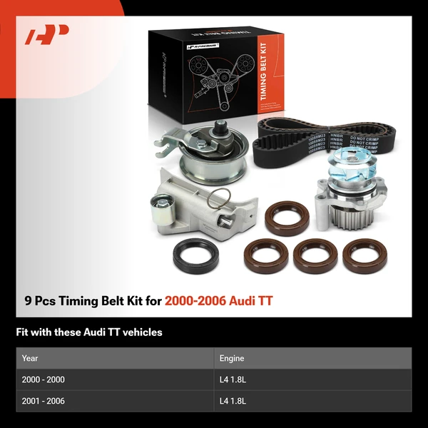 9 Pcs Timing Belt Kit for 2000-2006 Audi TT
