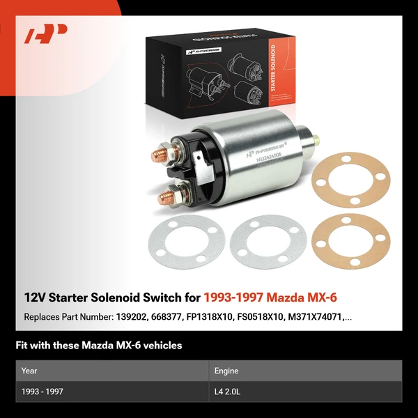 12V Starter Solenoid Switch for 1993-1997 Mazda MX-6