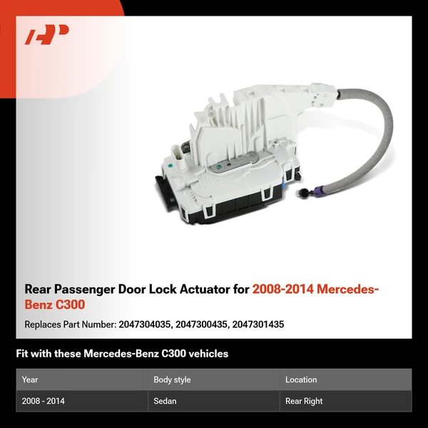 Rear Passenger Door Lock Actuator for 2008-2014 Mercedes-Benz C300