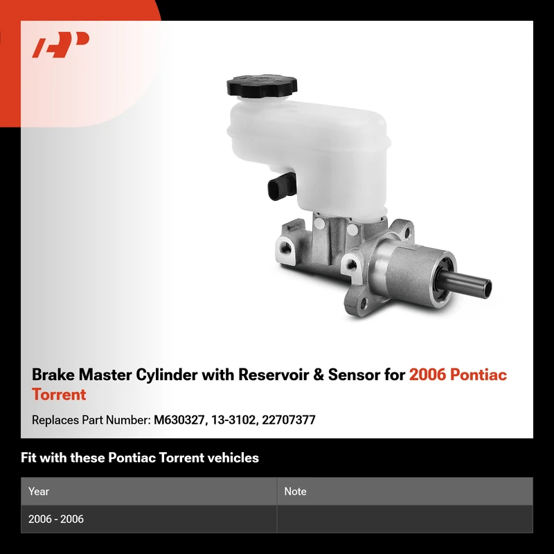 Brake Master Cylinder with Reservoir & Sensor for 2006 Pontiac Torrent