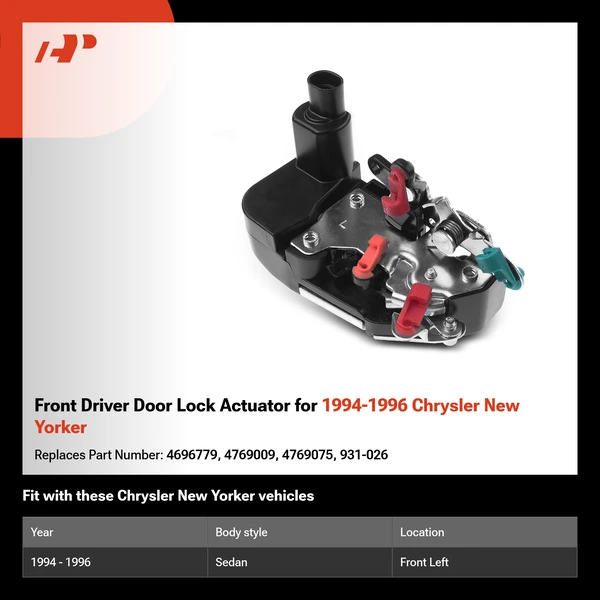 Front Driver Door Lock Actuator for 1994-1996 Chrysler New Yorker