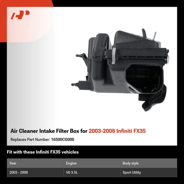 Air Cleaner Intake Filter Box for 2003-2008 Infiniti FX35