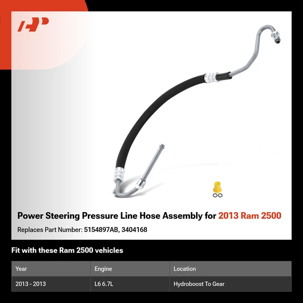 Power Steering Pressure Line Hose Assembly for 2013 Ram 2500