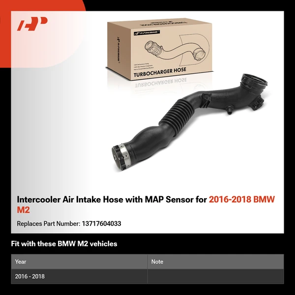Intercooler Air Intake Hose with MAP Sensor for 2016-2018 BMW M2