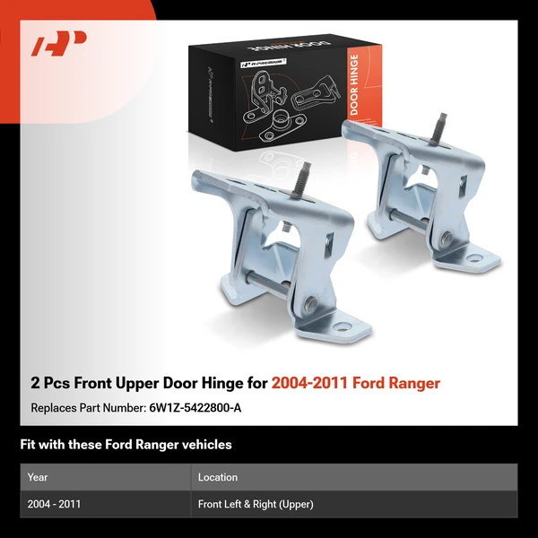 2 Pcs Front Upper Door Hinge for 2004-2011 Ford Ranger
