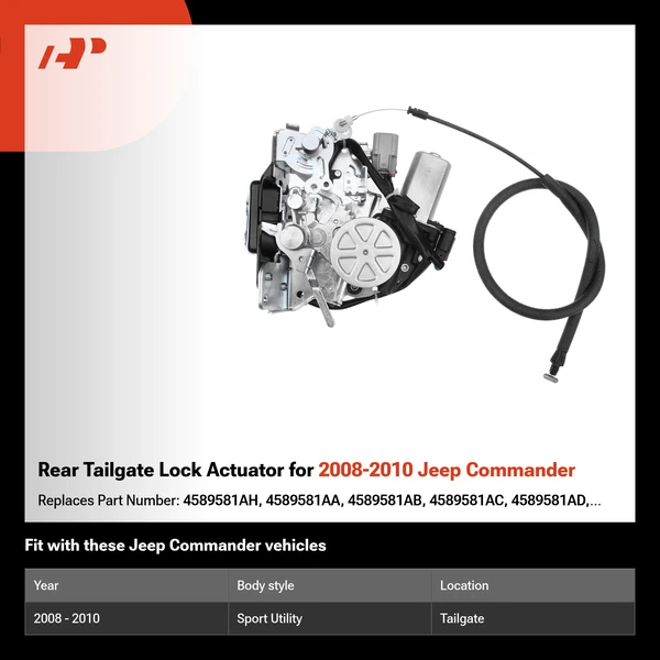 Rear Tailgate Lock Actuator for 2008-2010 Jeep Commander
