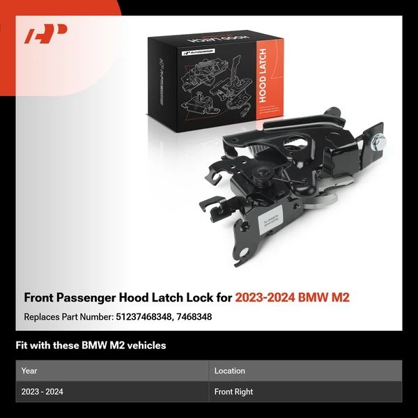 Front Passenger Hood Latch Lock for 2023-2024 BMW M2