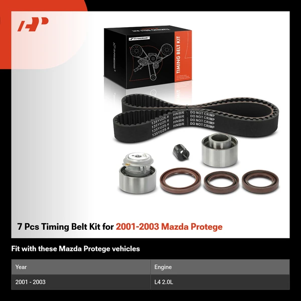 7 Pcs Timing Belt Kit for 2001-2003 Mazda Protege