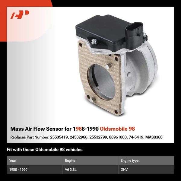 Mass Air Flow Sensor for 1988-1990 Oldsmobile 98