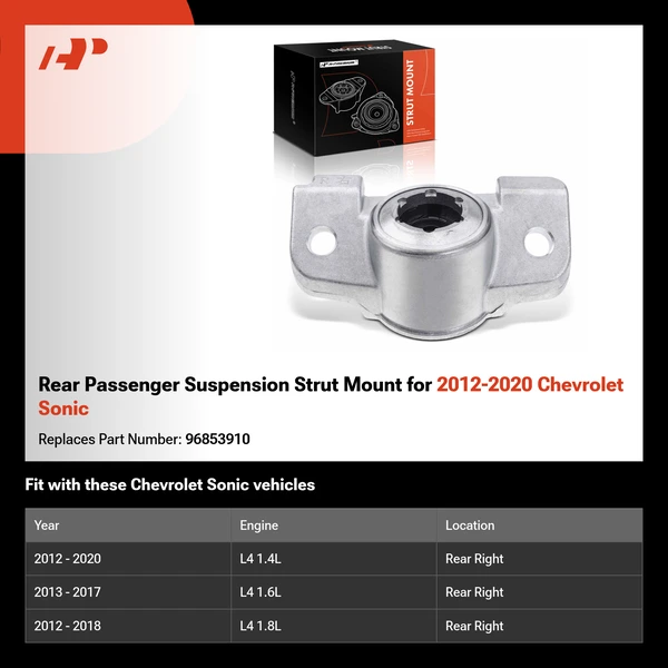 Rear Passenger Suspension Strut Mount for 2012-2020 Chevrolet Sonic