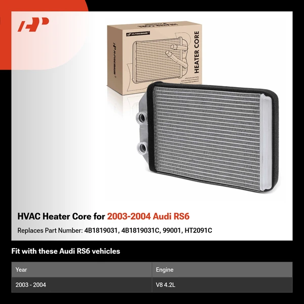 HVAC Heater Core for 2003-2004 Audi RS6