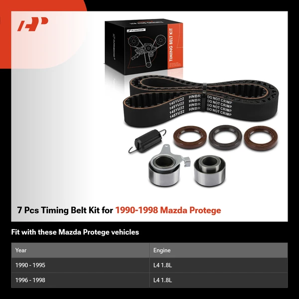 7 Pcs Timing Belt Kit for 1990-1998 Mazda Protege