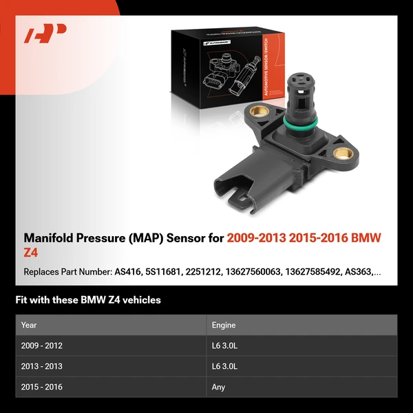 Manifold Pressure (MAP) Sensor for 2009-2013 2015-2016 BMW Z4
