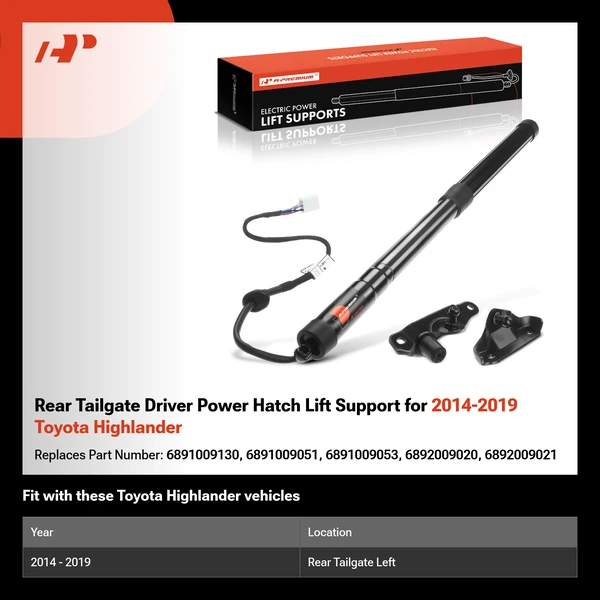 Rear Tailgate Driver Power Hatch Lift Support for 2014-2019 Toyota Highlander