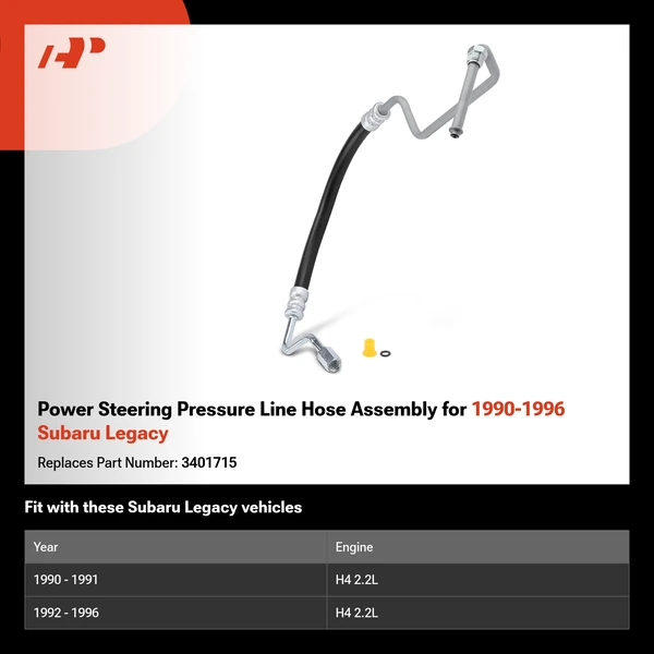 Power Steering Pressure Line Hose Assembly for 1990-1996 Subaru Legacy