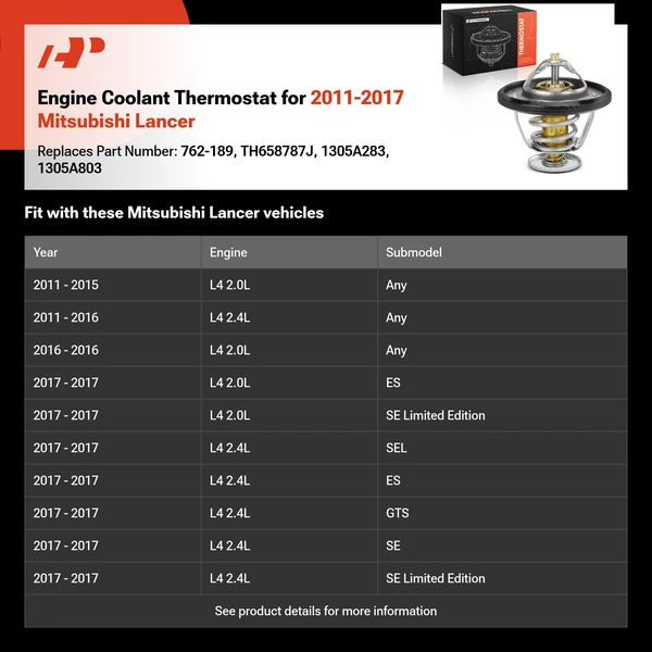 Engine Coolant Thermostat for 2011-2017 Mitsubishi Lancer