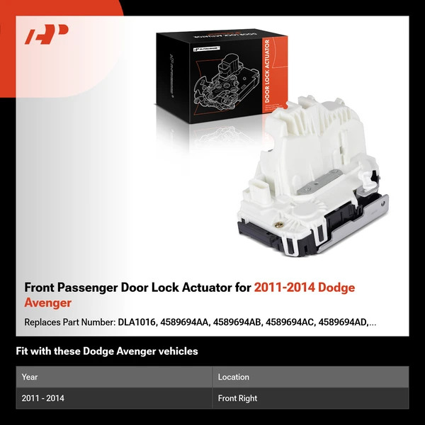 Front Passenger Door Lock Actuator for 2011-2014 Dodge Avenger