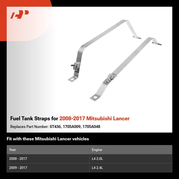 Fuel Tank Straps for 2008-2017 Mitsubishi Lancer