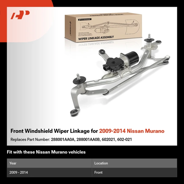 Front Windshield Wiper Linkage for 2009-2014 Nissan Murano