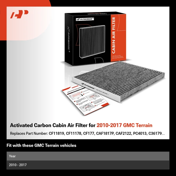 Activated Carbon Cabin Air Filter for 2010-2017 GMC Terrain