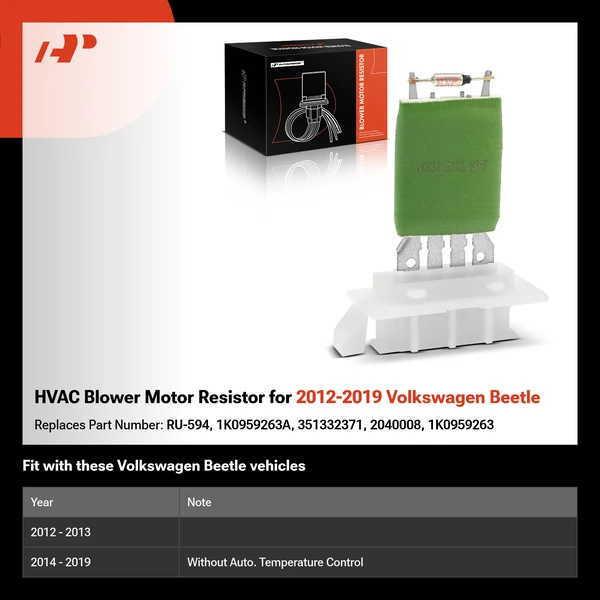 HVAC Blower Motor Resistor for 2012-2019 Volkswagen Beetle
