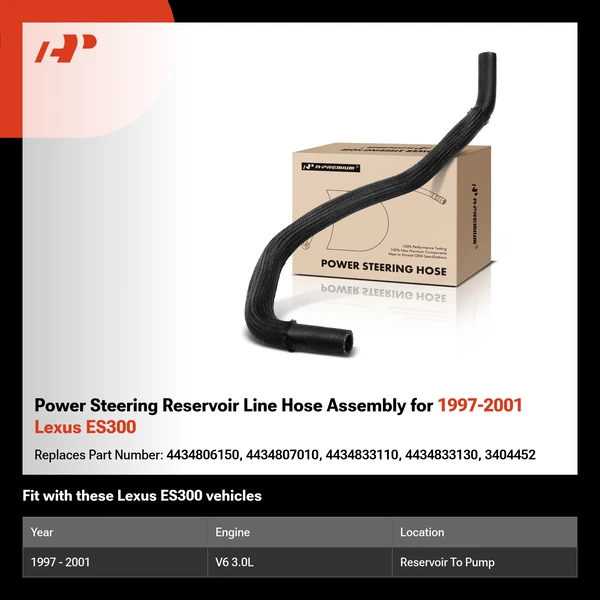 Power Steering Reservoir Line Hose Assembly for 1997-2001 Lexus ES300