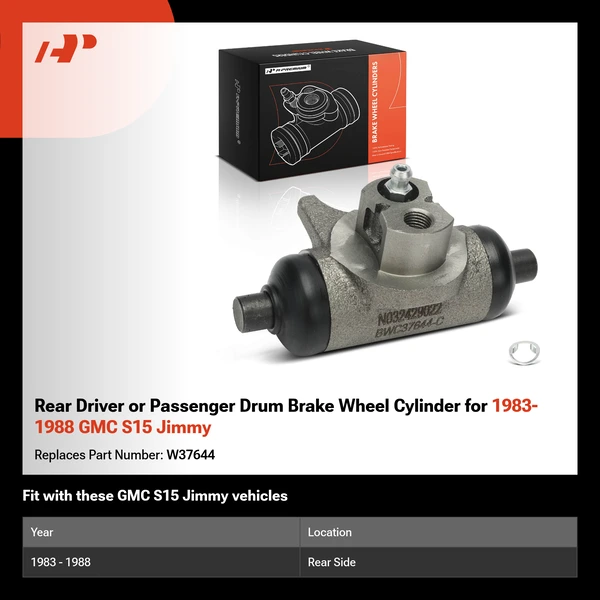 Rear Driver or Passenger Drum Brake Wheel Cylinder for 1983-1988 GMC S15 Jimmy