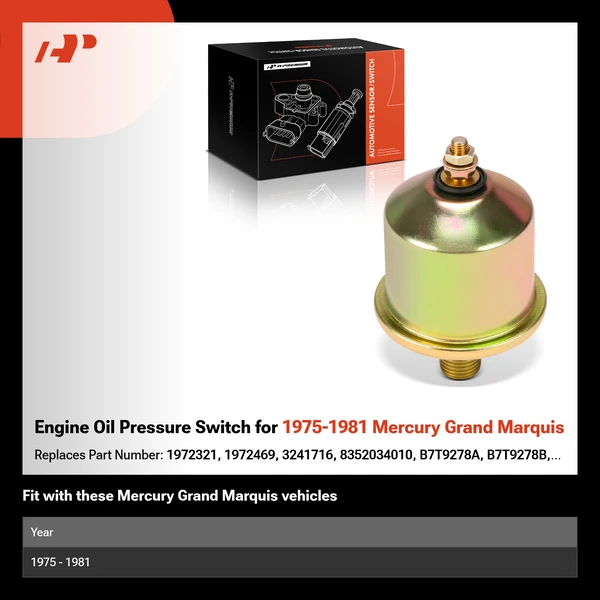 Engine Oil Pressure Switch for 1975-1981 Mercury Grand Marquis