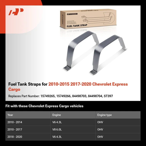 Fuel Tank Straps for 2010-2015 2017-2020 Chevrolet Express Cargo