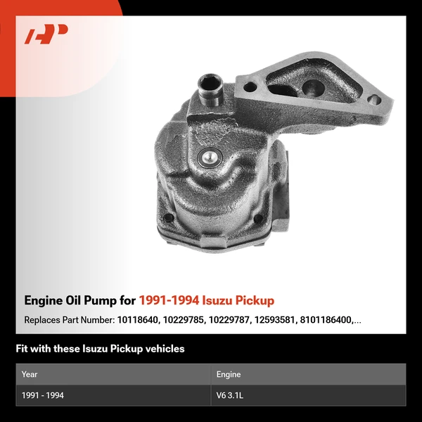 Engine Oil Pump for 1991-1994 Isuzu Pickup