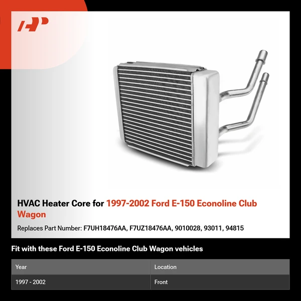 HVAC Heater Core for 1997-2002 Ford E-150 Econoline Club Wagon