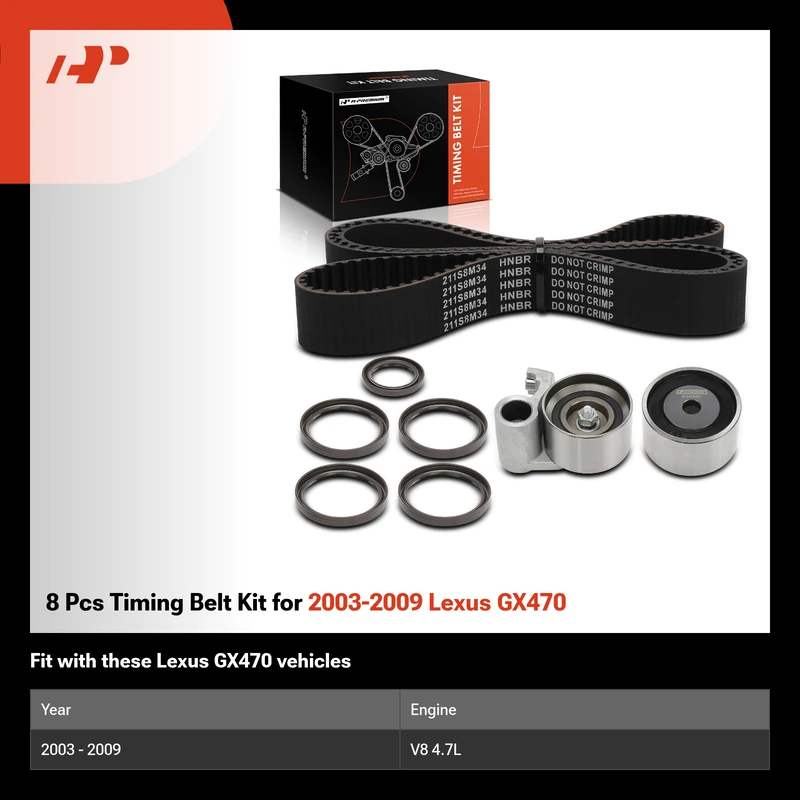 8 Pcs Timing Belt Kit for 2003-2009 Lexus GX470