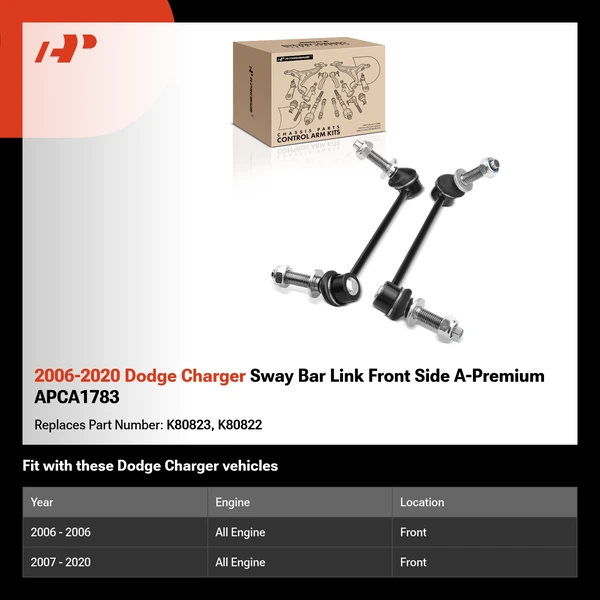 2006-2020 Dodge Charger Sway Bar Link Front Side A-Premium APCA1783