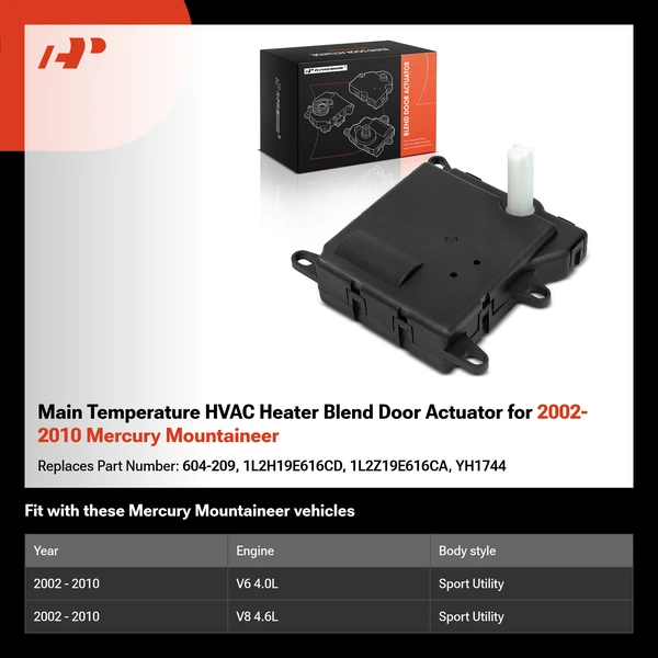 Main Temperature HVAC Heater Blend Door Actuator for 2002-2010 Mercury Mountaineer