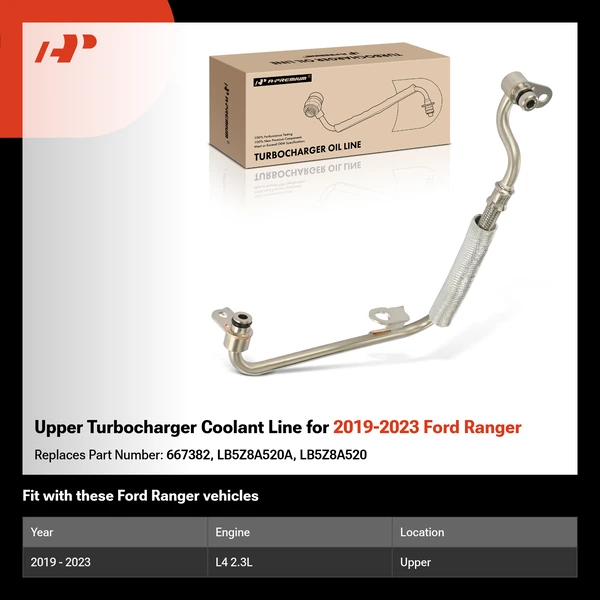 Upper Turbocharger Coolant Line for 2019-2023 Ford Ranger