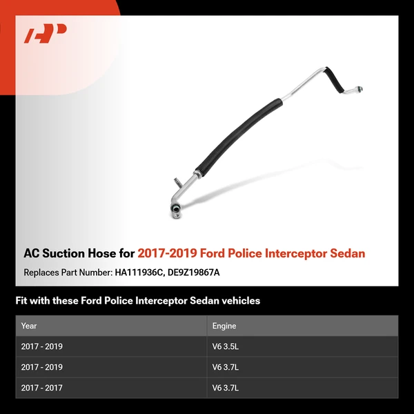 AC Suction Hose for 2017-2019 Ford Police Interceptor Sedan