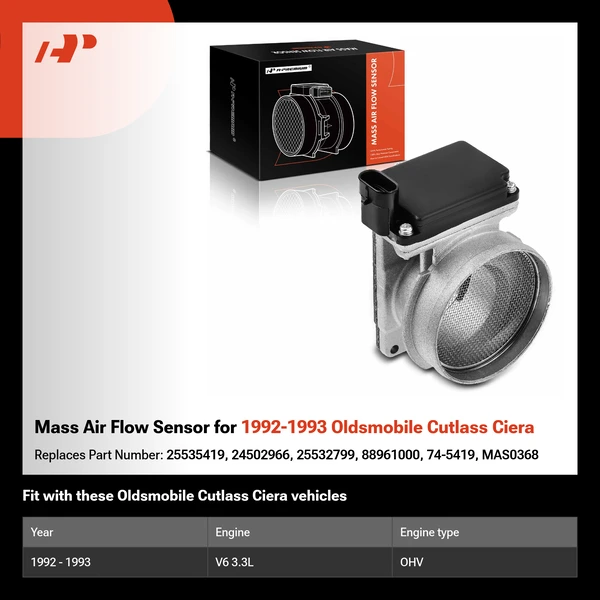 Mass Air Flow Sensor for 1992-1993 Oldsmobile Cutlass Ciera