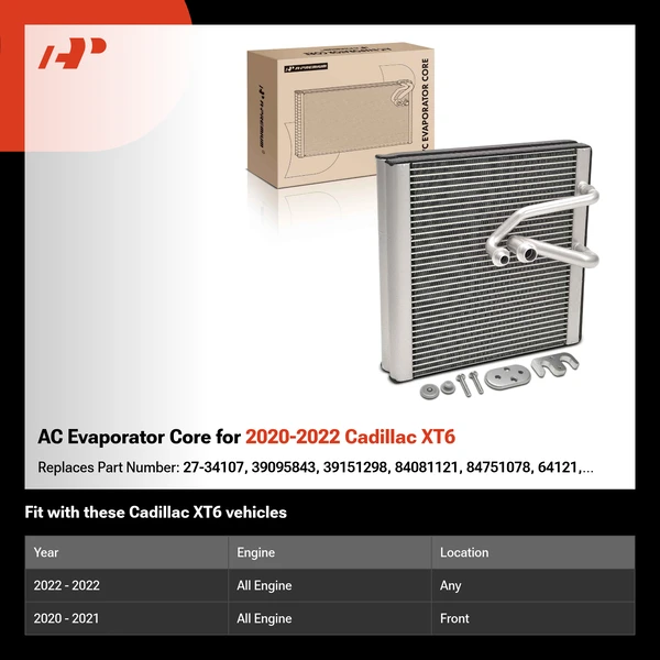 AC Evaporator Core for 2020-2022 Cadillac XT6