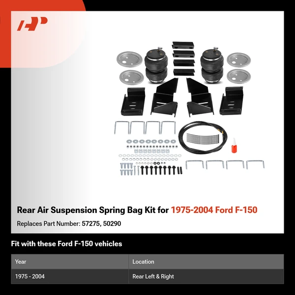 Rear Air Suspension Spring Bag Kit for 1975-2004 Ford F-150