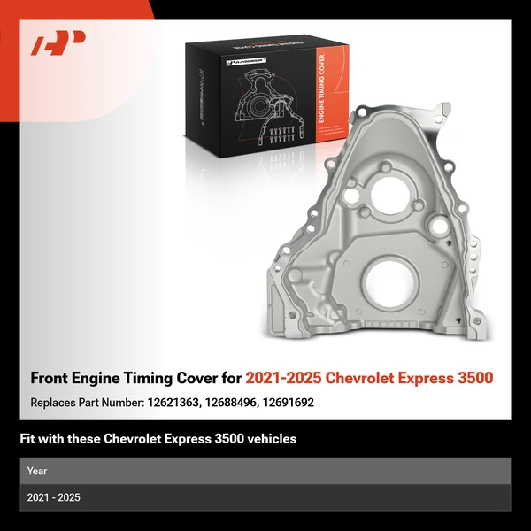 Front Engine Timing Cover for 2021-2025 Chevrolet Express 3500