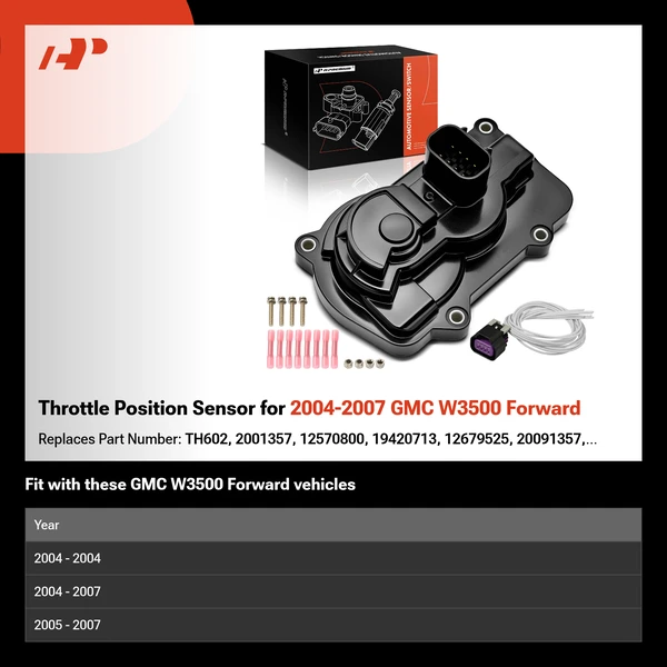 Throttle Position Sensor for 2004-2007 GMC W3500 Forward