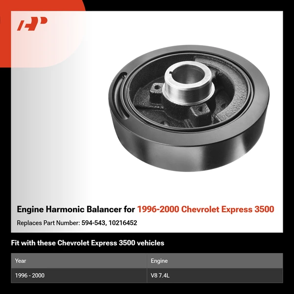 Engine Harmonic Balancer for 1996-2000 Chevrolet Express 3500